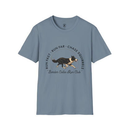 Border Collie Run Club T-Shirt, Softstyle Tee - Borderline Apparel
