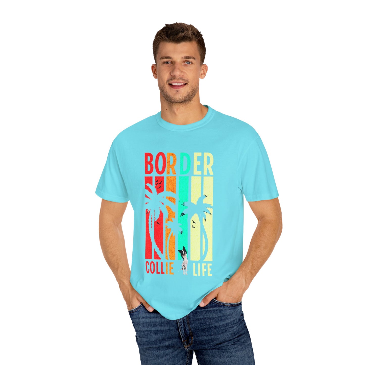 Border Collie - Tropical Border Collie Life T-shirt - Borderline Apparel