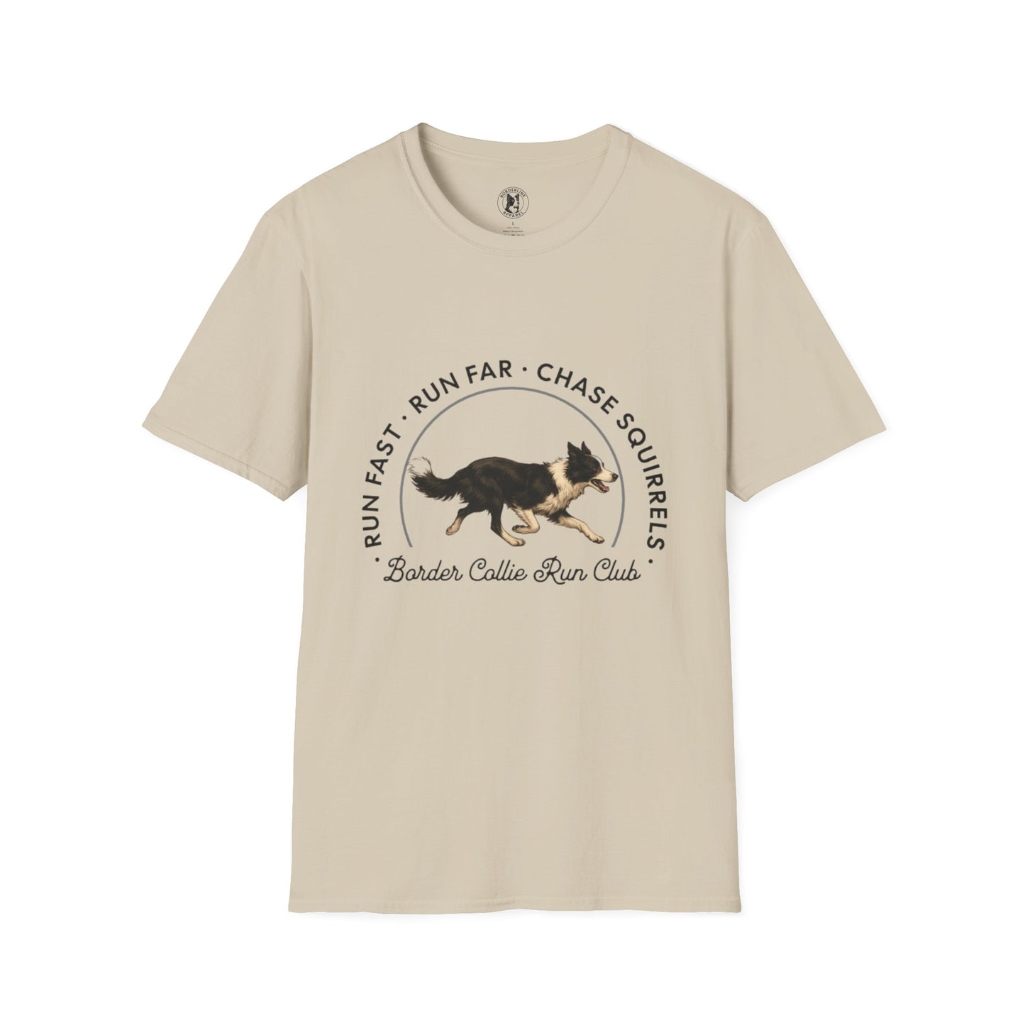 Border Collie Run Club T-Shirt, Softstyle Tee - Borderline Apparel