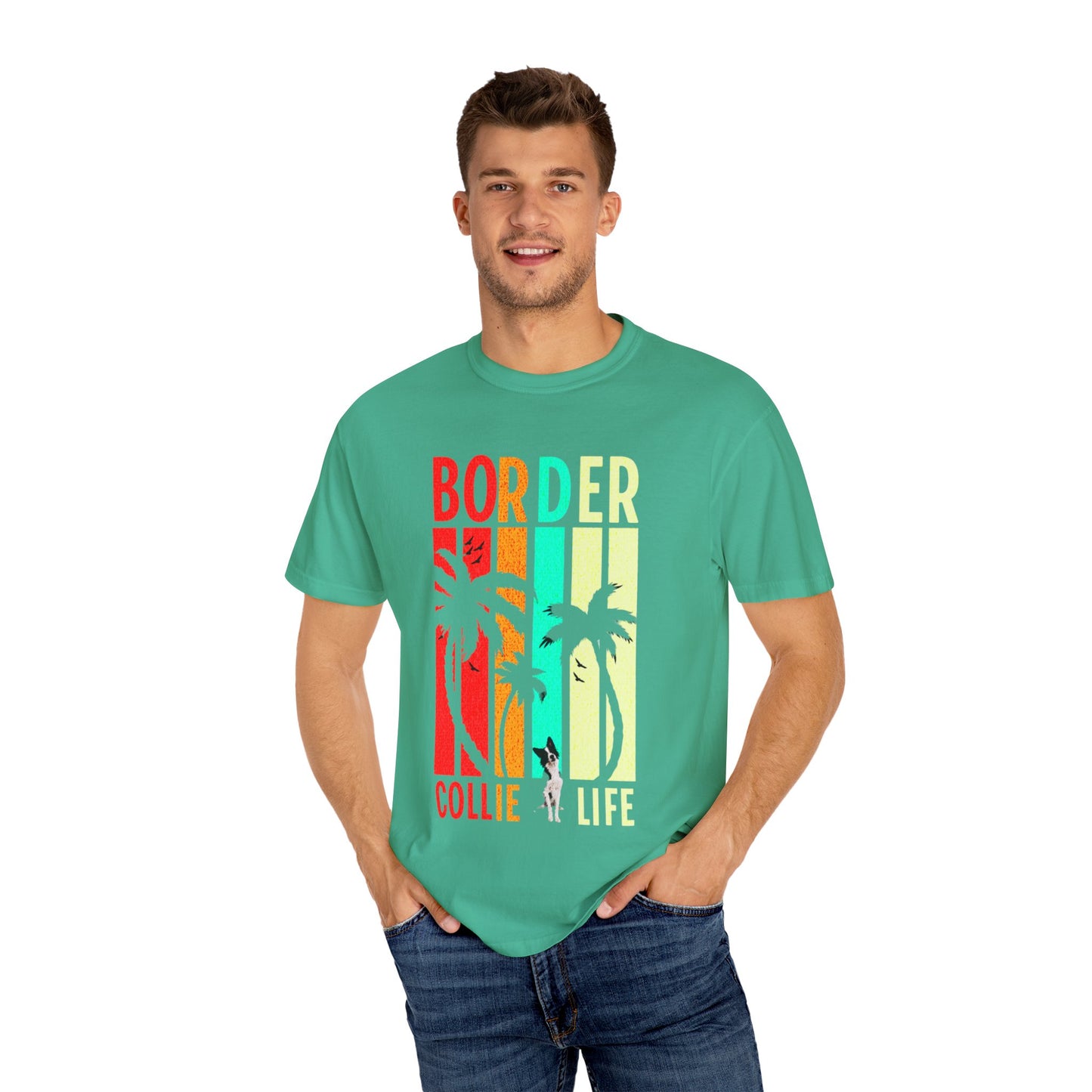 Border Collie - Tropical Border Collie Life T-shirt - Borderline Apparel