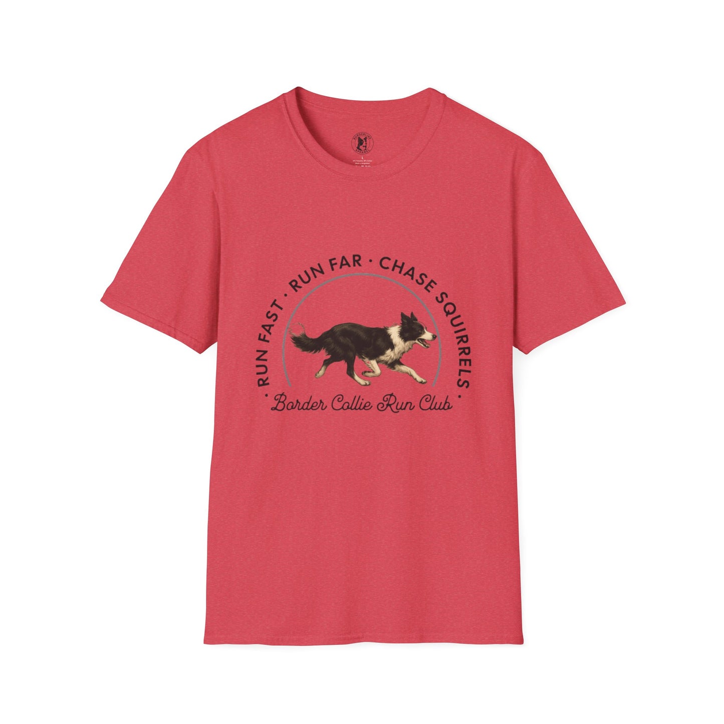 Border Collie Run Club T-Shirt, Softstyle Tee - Borderline Apparel