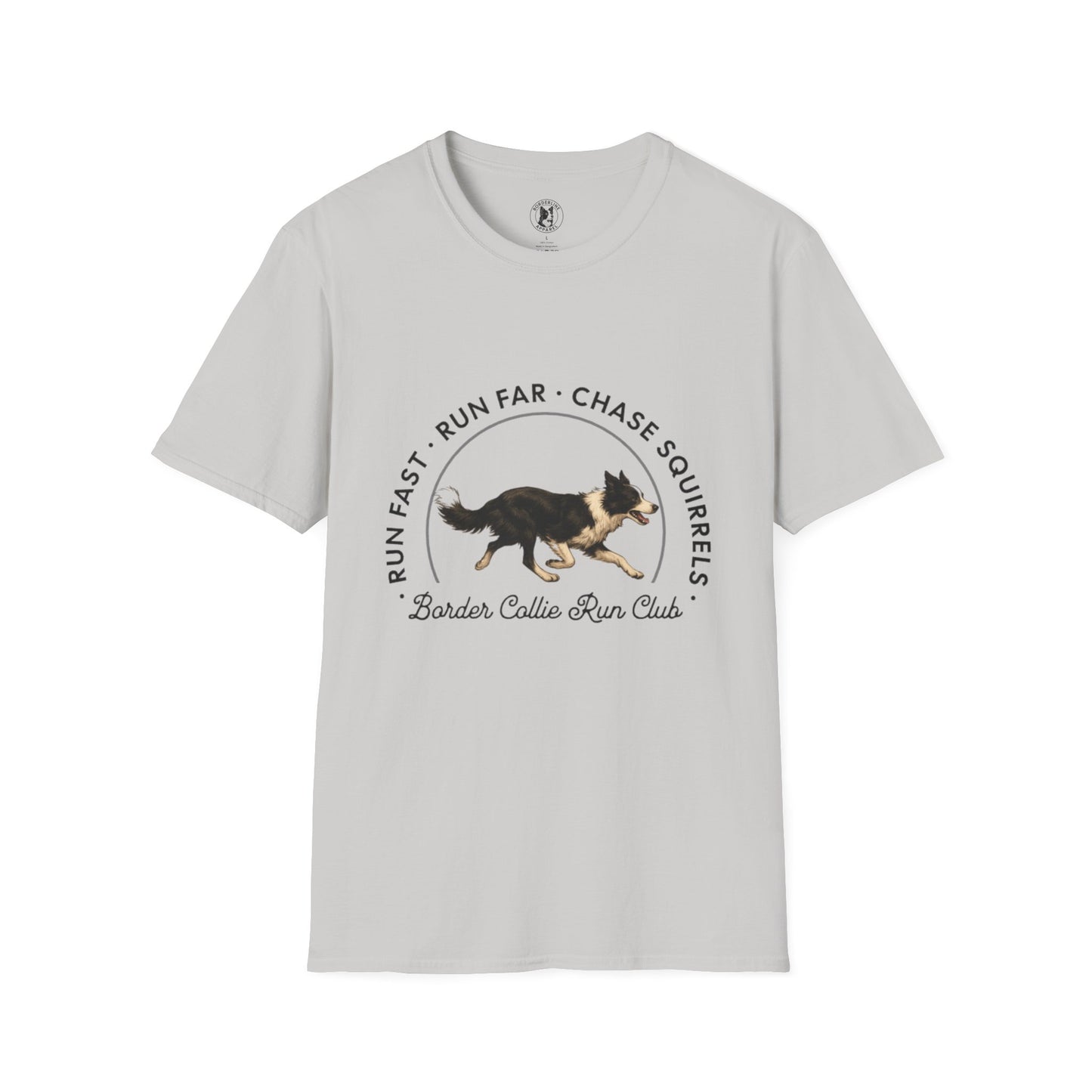 Border Collie Run Club T-Shirt, Softstyle Tee - Borderline Apparel