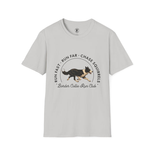Border Collie Run Club T-Shirt, Softstyle Tee - Borderline Apparel
