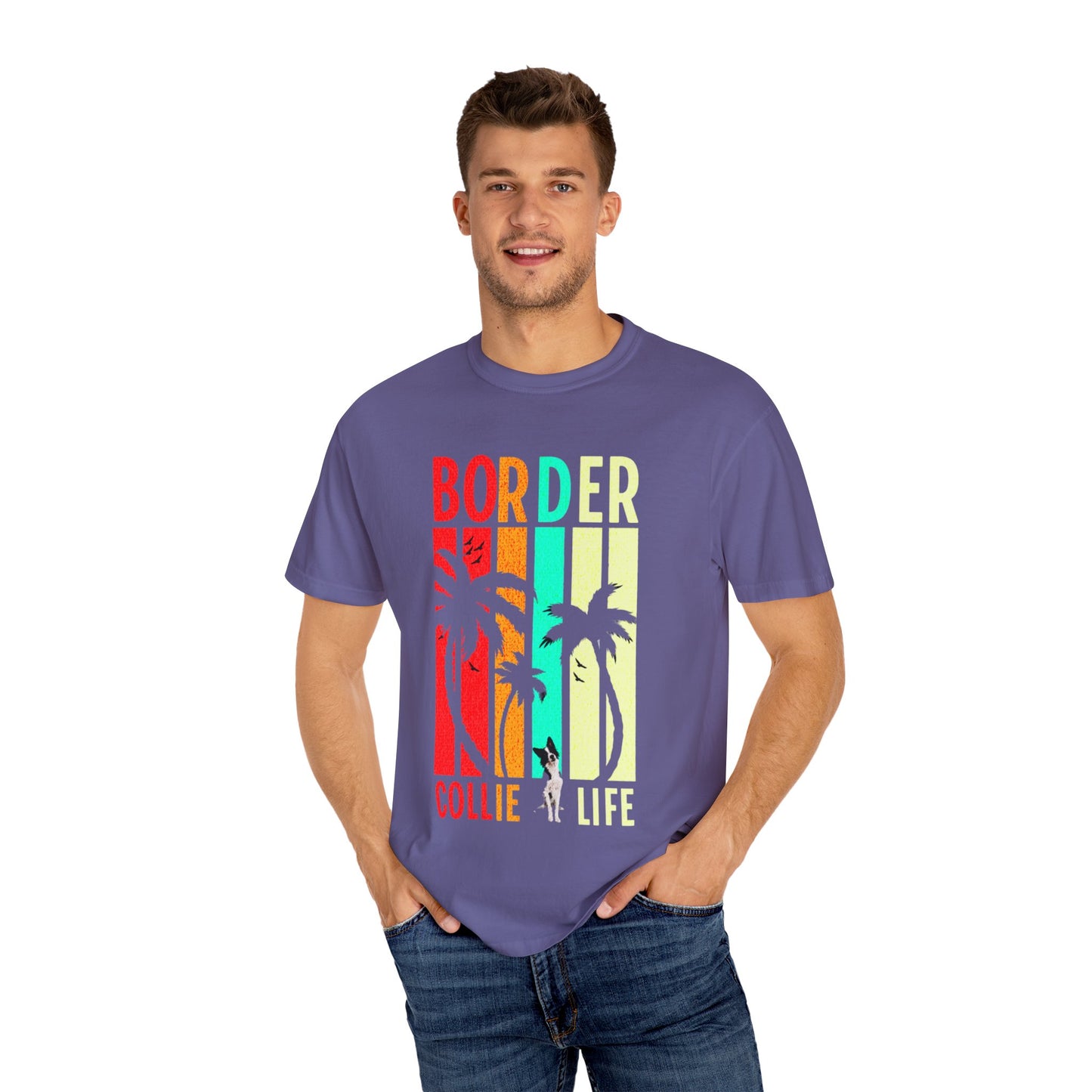 Border Collie - Tropical Border Collie Life T-shirt - Borderline Apparel