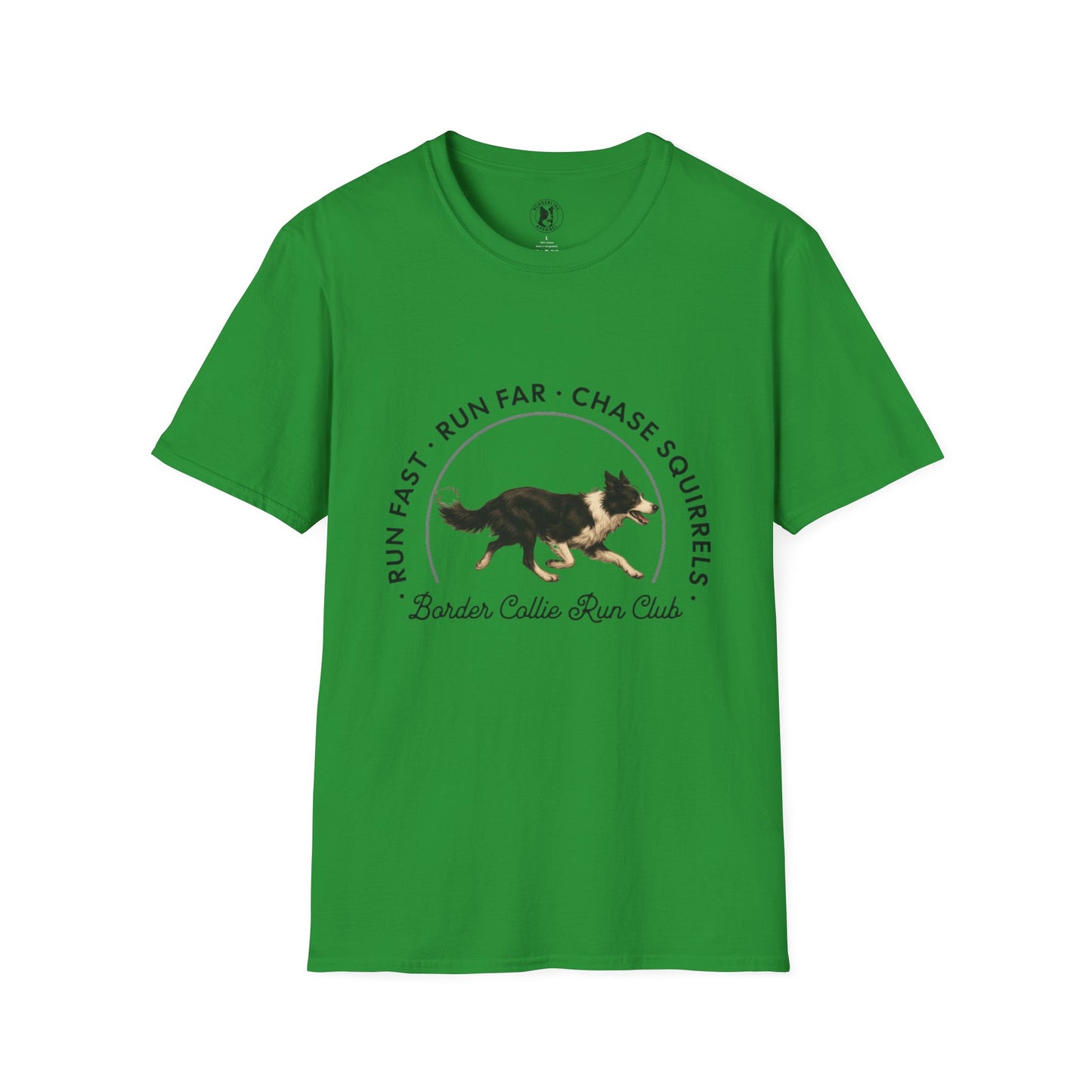 Border Collie Run Club T-Shirt, Softstyle Tee - Borderline Apparel
