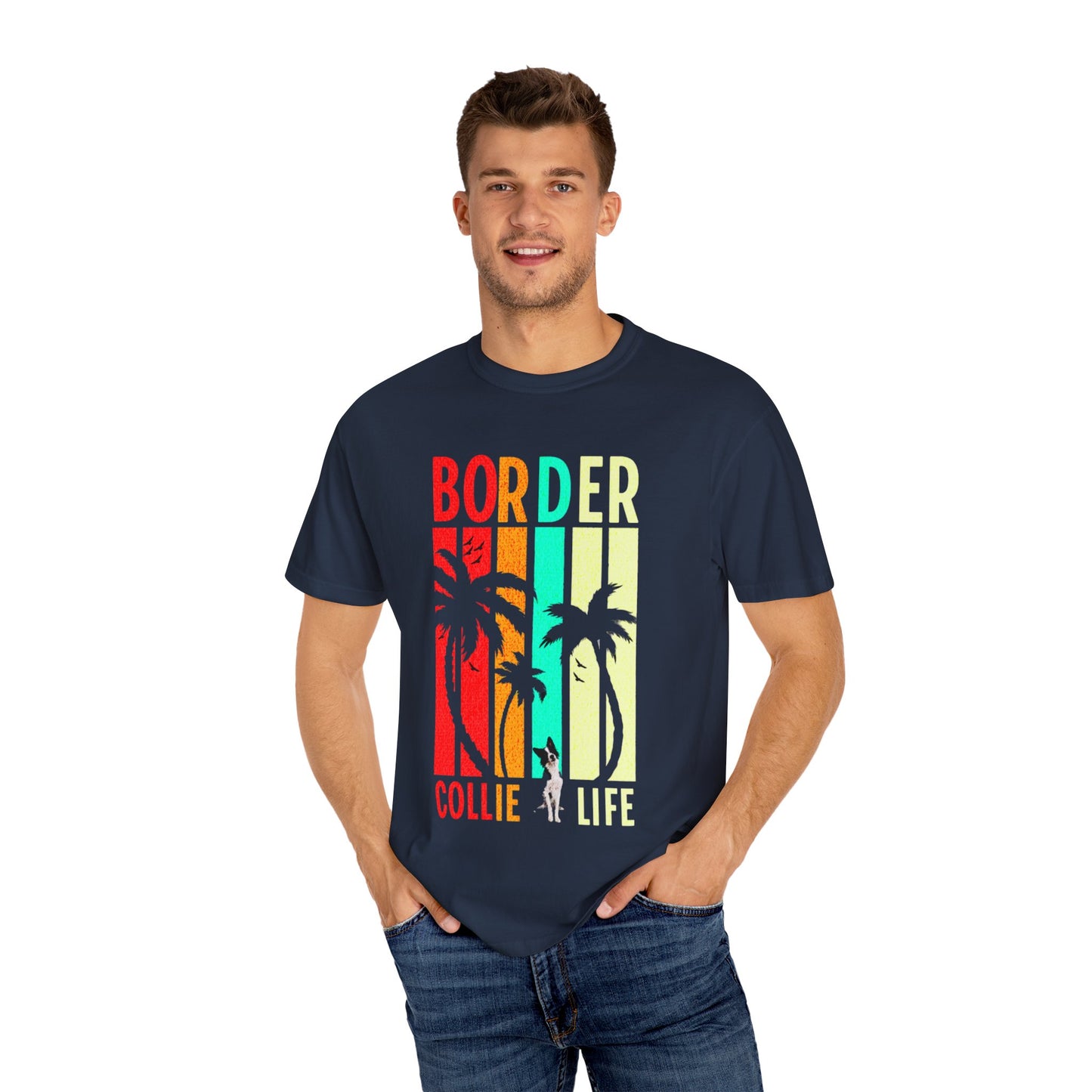 Border Collie - Tropical Border Collie Life T-shirt - Borderline Apparel