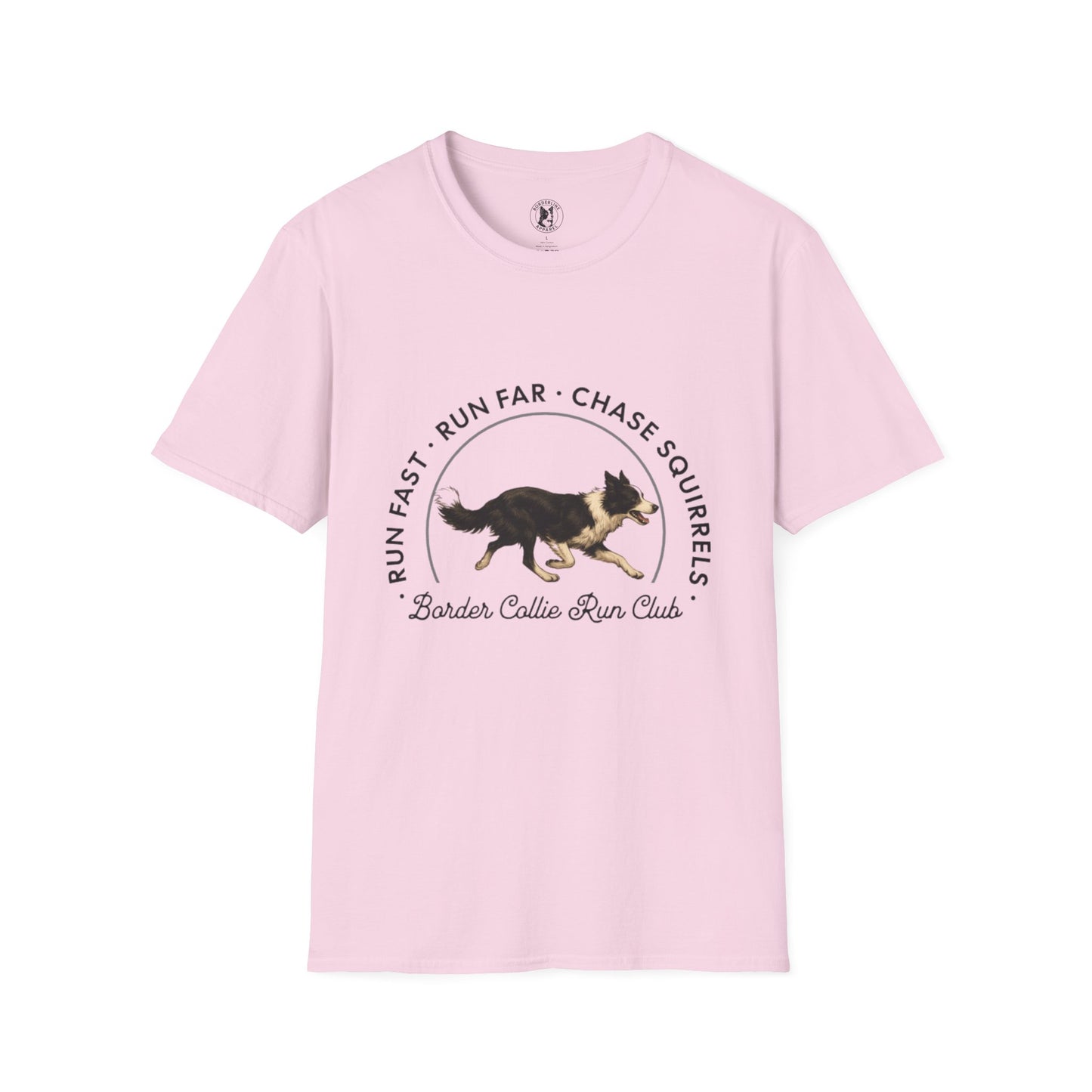 Border Collie Run Club T-Shirt, Softstyle Tee - Borderline Apparel