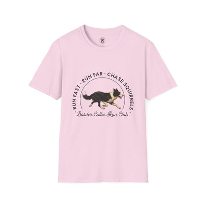 Border Collie Run Club T-Shirt, Softstyle Tee - Borderline Apparel