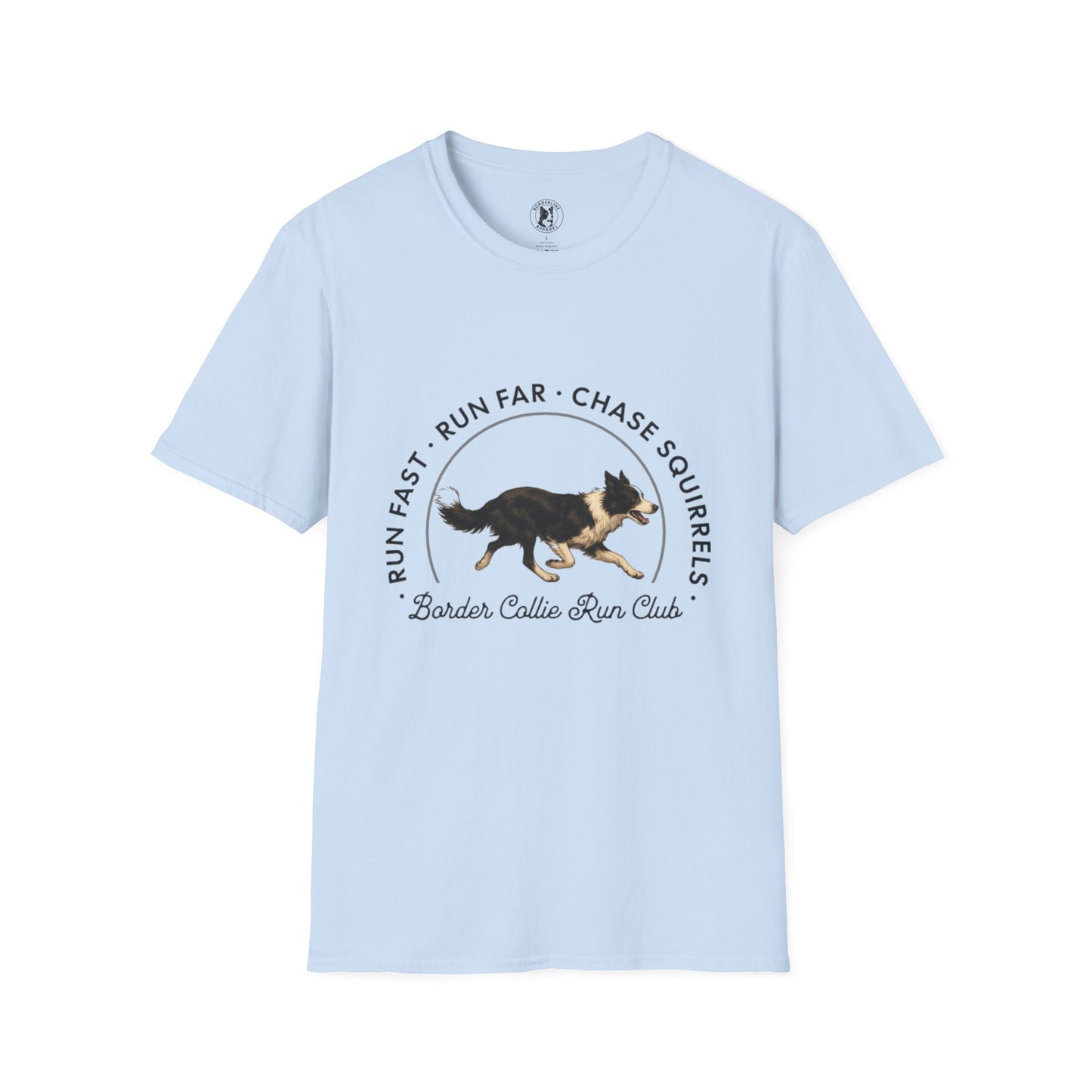 Border Collie Run Club T-Shirt, Softstyle Tee - Borderline Apparel