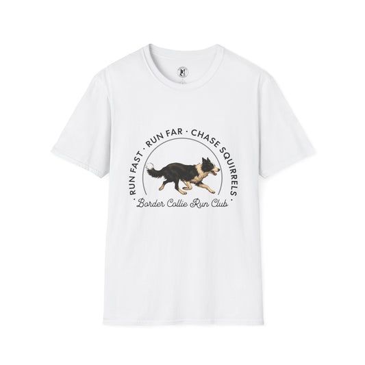 Border Collie Run Club T-Shirt, Softstyle Tee - Borderline Apparel