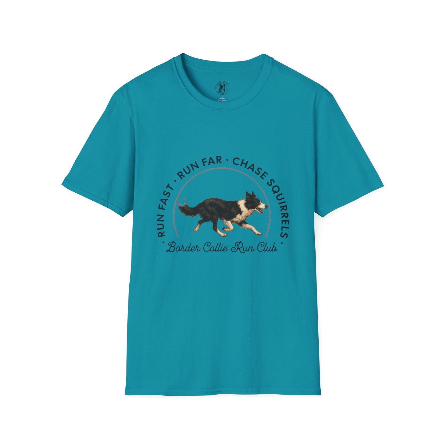 Border Collie Run Club T-Shirt, Softstyle Tee - Borderline Apparel